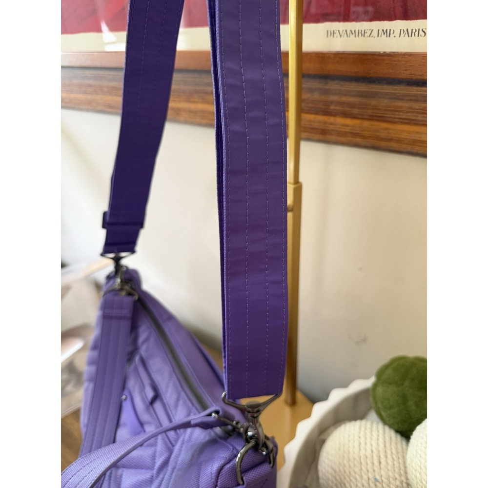 Lug Harmony Purple Shoulder Crossbody Bag Quilted Convertible Organizer Purse - Picture 9 of 11